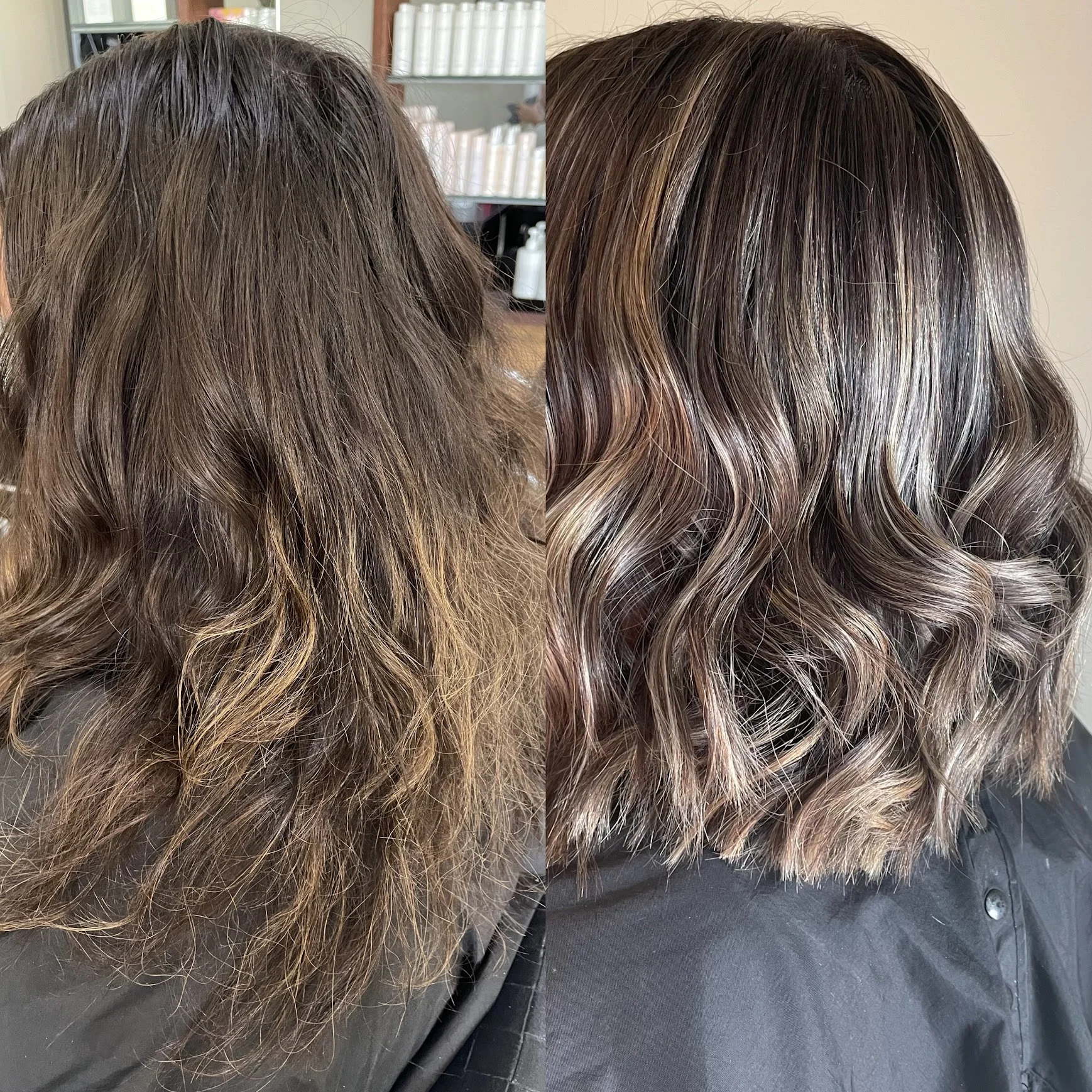 Before and after hair makeover by our Proserpine hairdressers