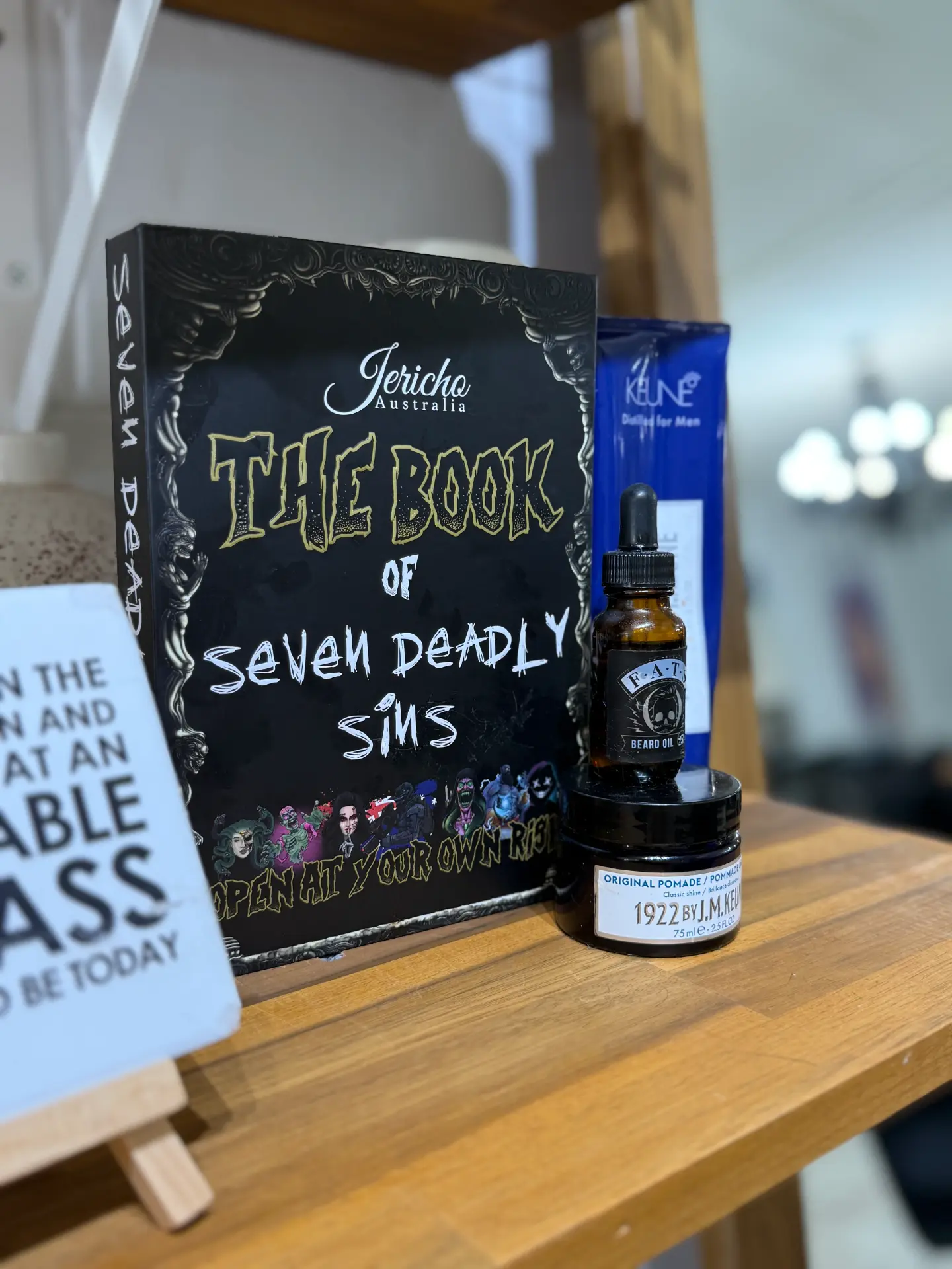 Hair care retail shelf at Deb's Hair & Beauty Proserpine